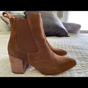 Steve Madden Addy Cognac Suede Booties 